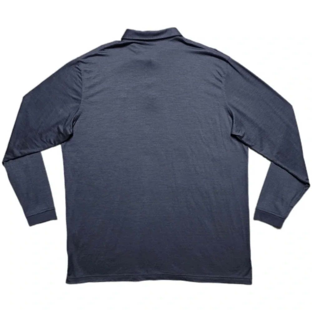 Peter Millar Wicking Mens 2XL Long Sleeve Merino Wool Polo Shirt US Open Semple